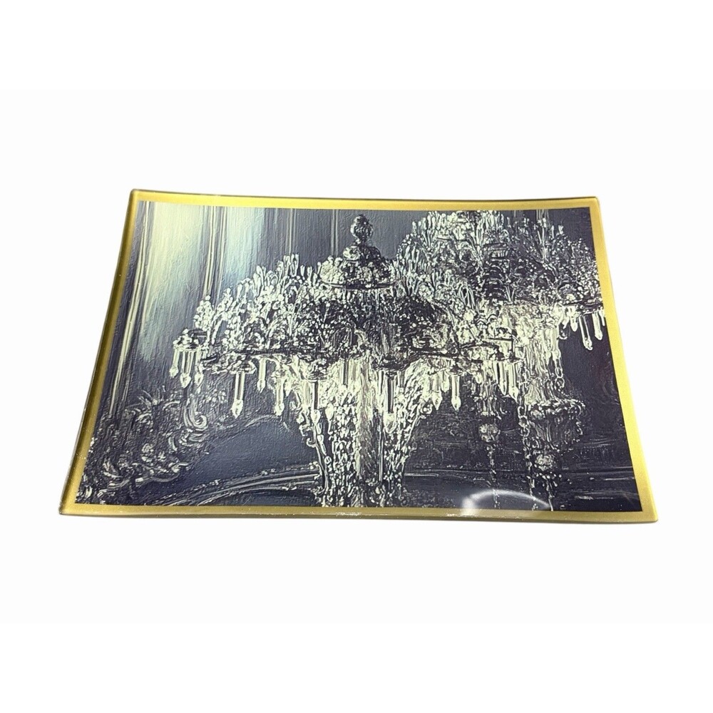Ashland Halloween Dead Regency Glass Tray Chandelier Haunted Decor Curved Edges